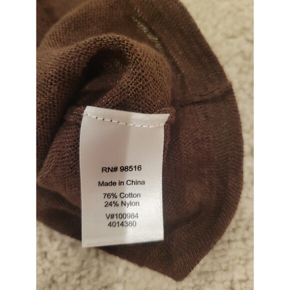 Coldwater Creek Cardigan Sweater Set W/Tank Brown Sequin 3/4 Sleeve Women's Lg - Picture 11 of 12